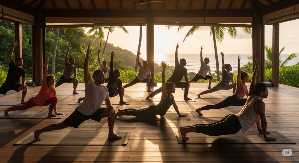 Sun Salutation yoga routine for weight loss and full-body fat burning.