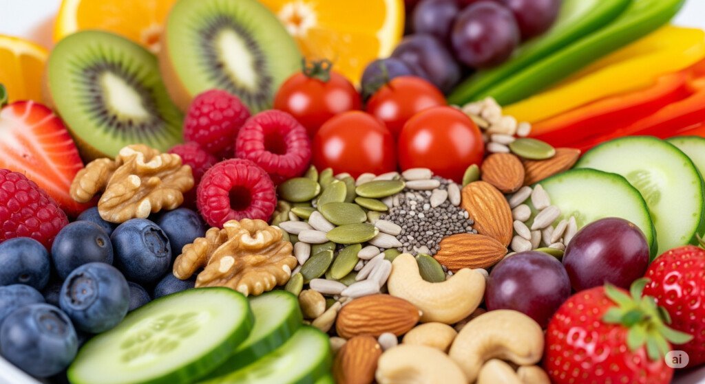 Micronutrients from fruits, vegetables, and nuts support exercise performance and muscle recovery.