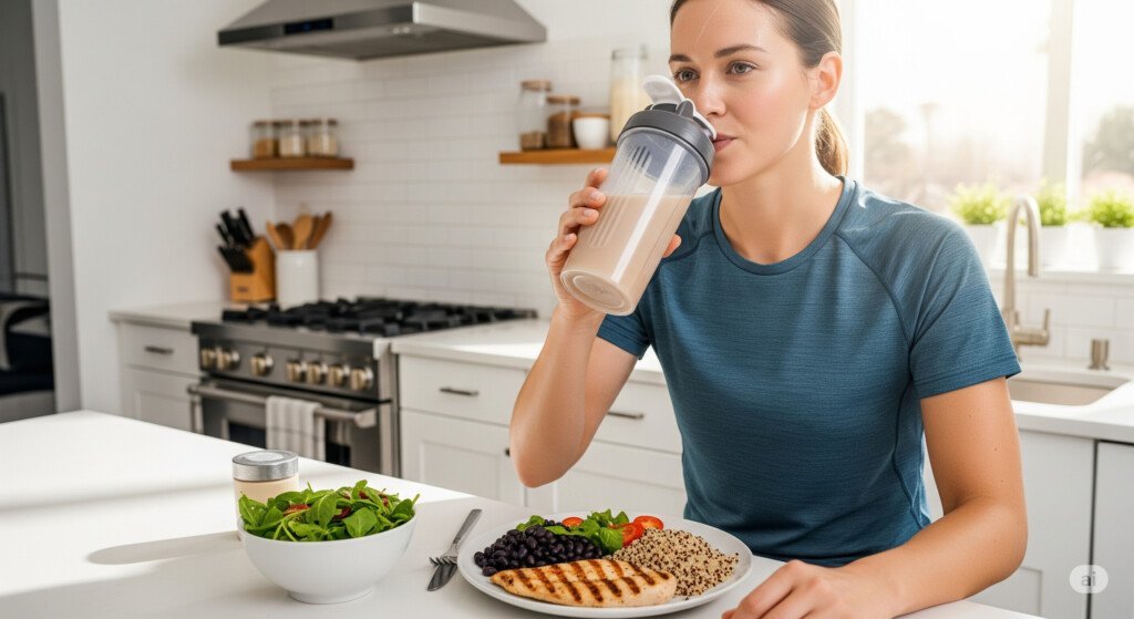 Protein supports muscle growth and repair after exercise, enhancing recovery and performance.