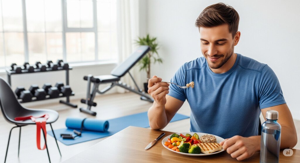 Combining healthy eating habits with regular exercise improves overall health and reduces the risk of chronic diseases.
