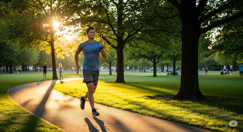 Exercising outdoors boosts vitamin D production, promoting bone health and enhancing immune function