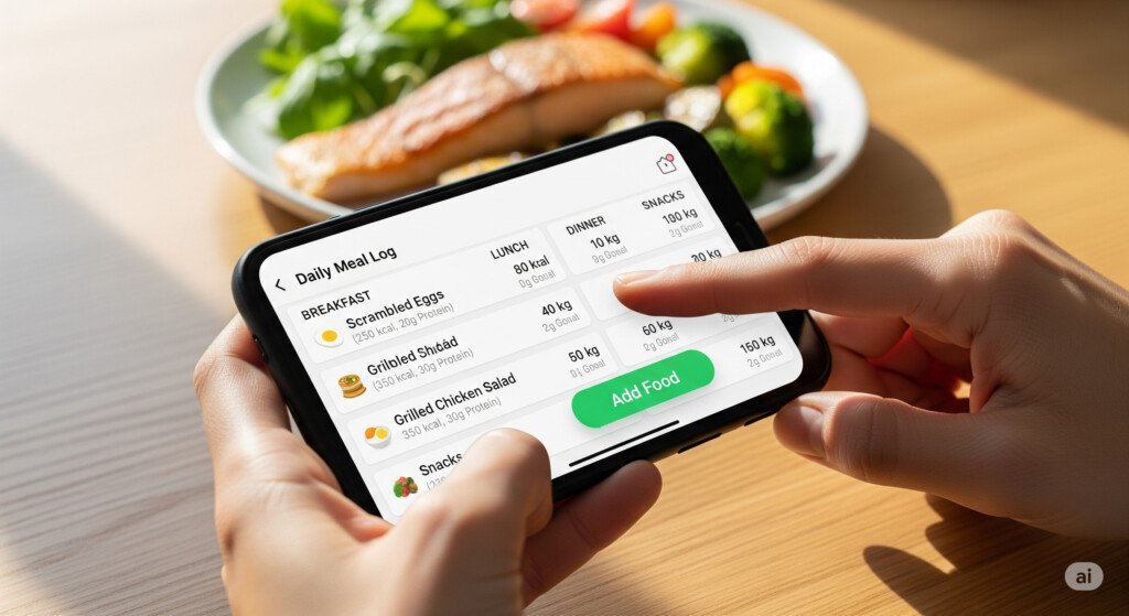Tracking calories and macros with an app helps make healthier food choices and supports fitness goals.