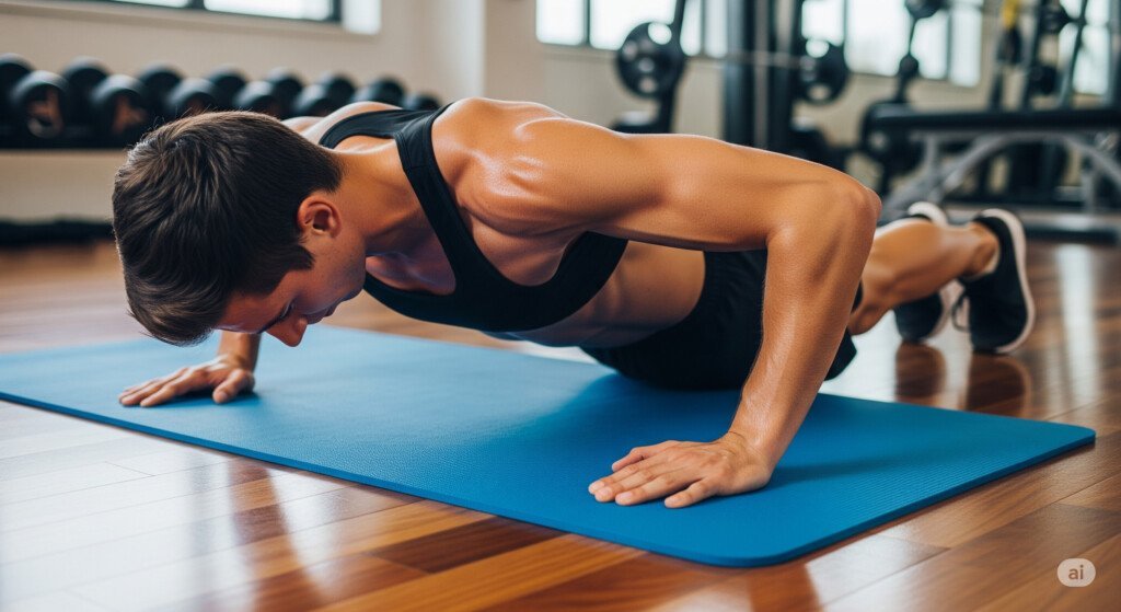Push-ups strengthen the chest, arms, and shoulders while improving endurance.