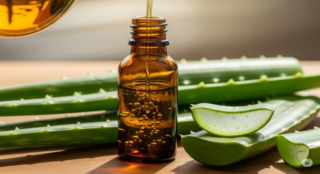 How to make Aleo essential oil and store it in dark glass bottles