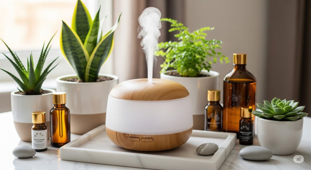 How many drops of essential oil in diffuser for stress relief