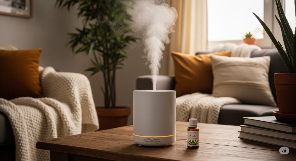 How to make Aleo essential oil and use it in a diffuser for relaxation