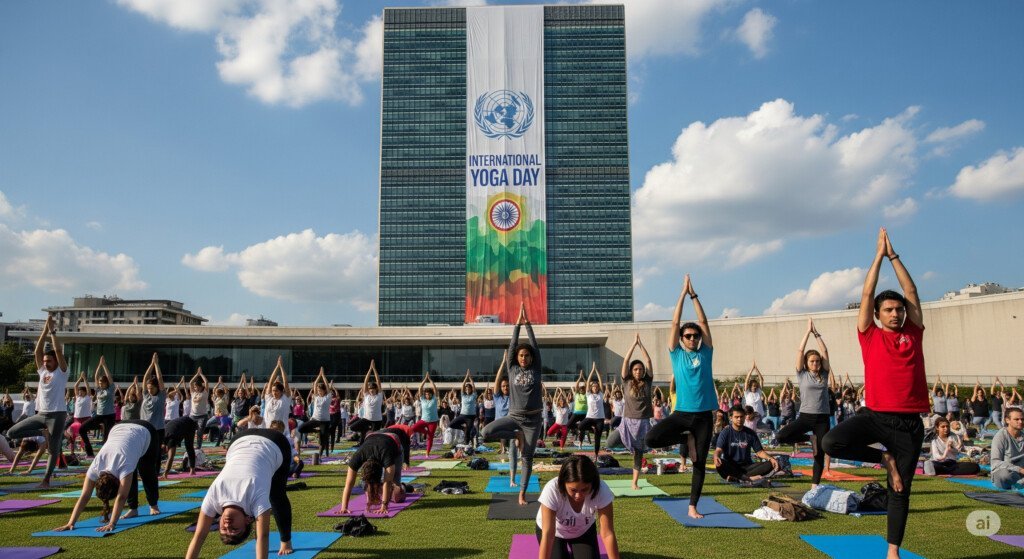 Celebration of International Yoga Day at the United Nations highlighting its history and recognition