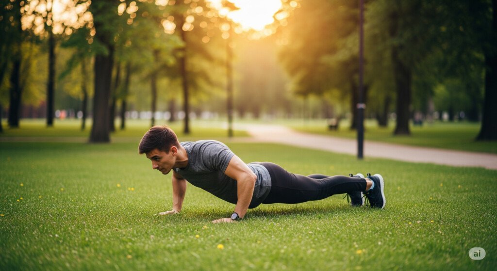 Bodyweight exercises like push-ups and squats can be done anywhere to build strength and endurance."
