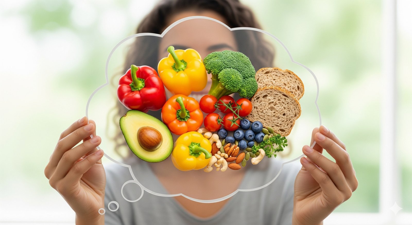 A symbolic image showing the link between the brain and healthy habits, representing the psychology of weight loss.