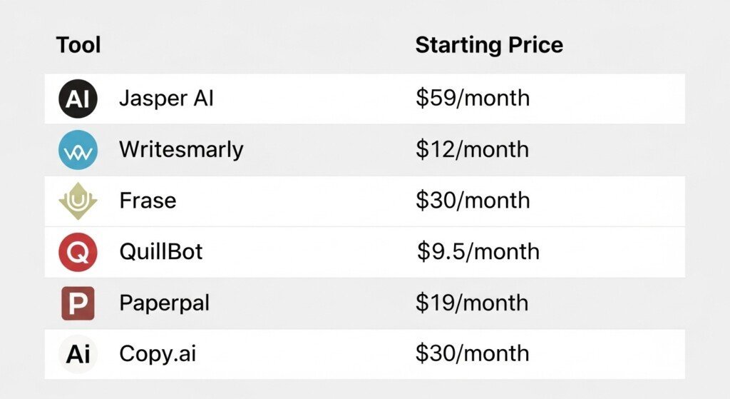 comparison of the best AI writing tools for bloggers