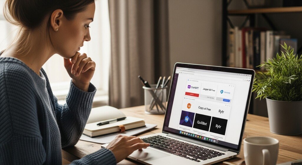 Free AI writing tools for bloggers attract beginners looking for no-cost content creation