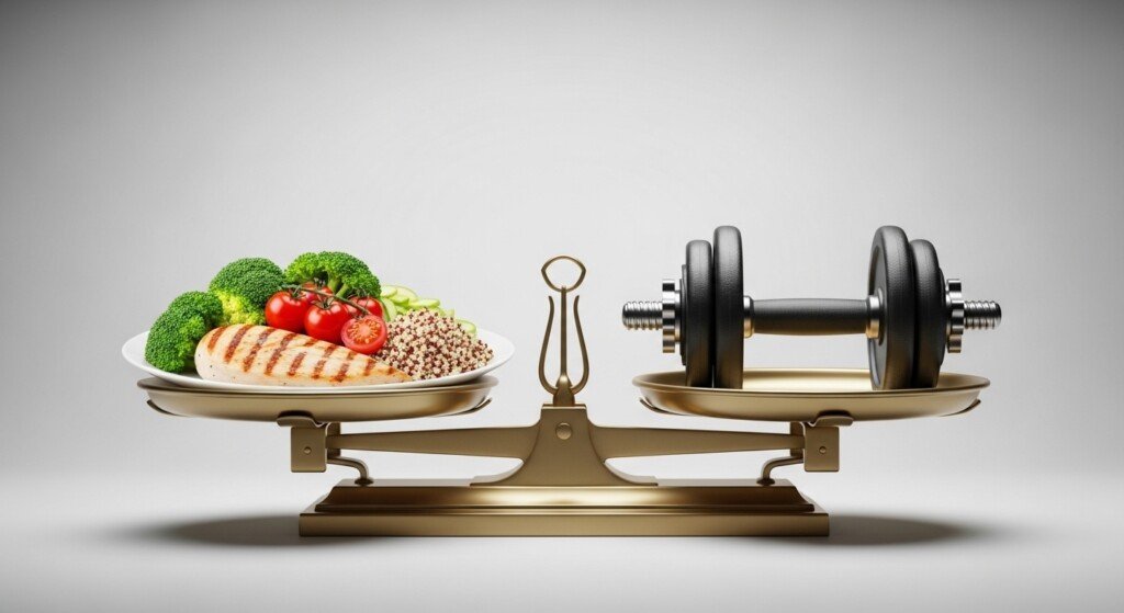 weight loss guide explaining calorie deficit and energy balance concept visually