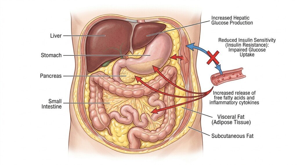 Causes of Insulin Resistance related to visceral belly fat