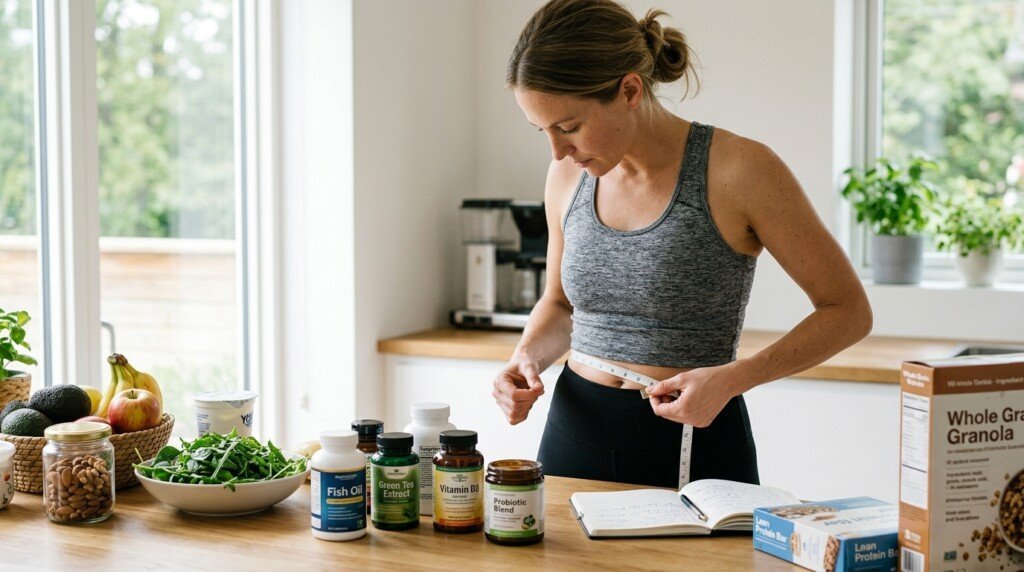Healthy lifestyle habits and supplements supporting belly fat reduction