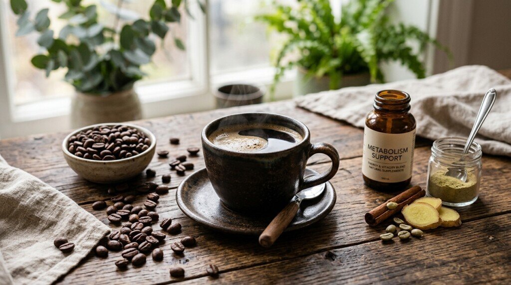 Black coffee that may support metabolism and energy expenditure