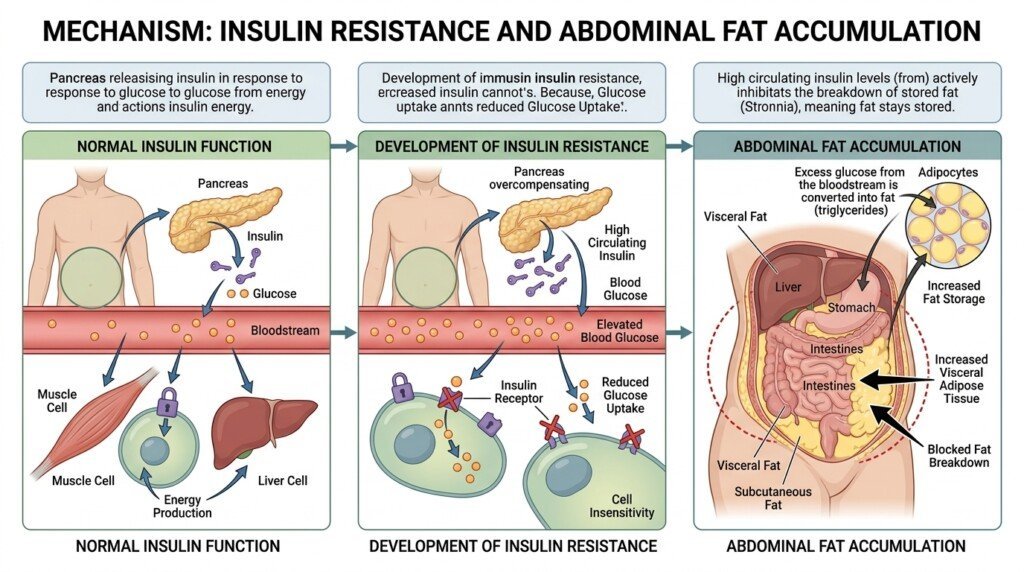 Does Insulin Resistance Belly Fat develop through insulin resistance