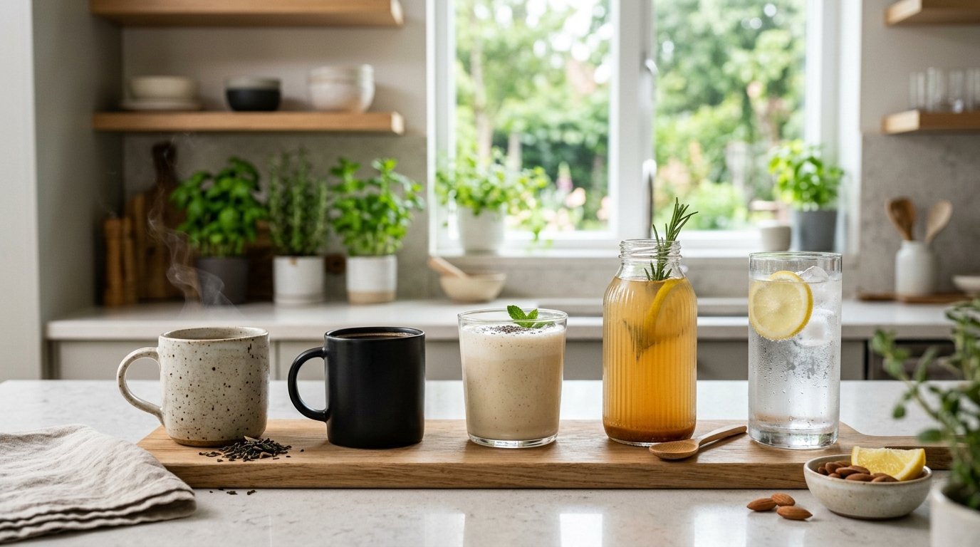 Popular drinks that burn belly fat including green tea coffee and protein shakes