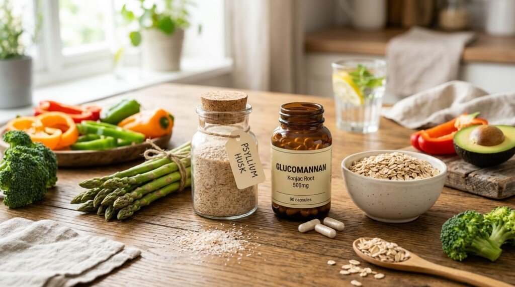 Fiber supplements and healthy foods that support appetite control