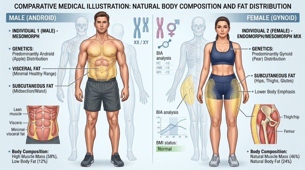 Genetics affecting body fat distribution