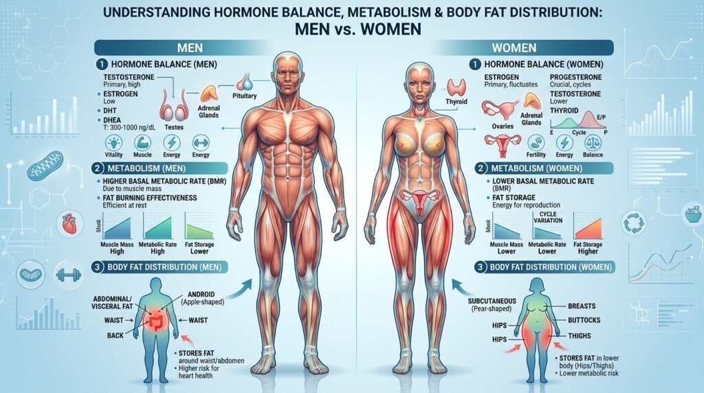 Hormones influencing body fat distribution