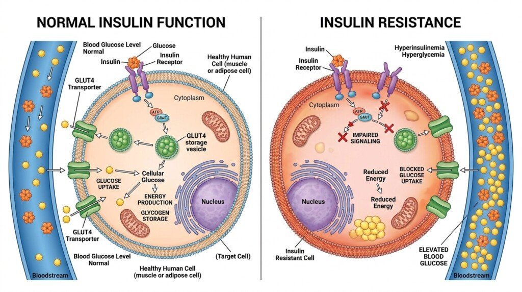 Insulin Resistance explained with glucose and insulin