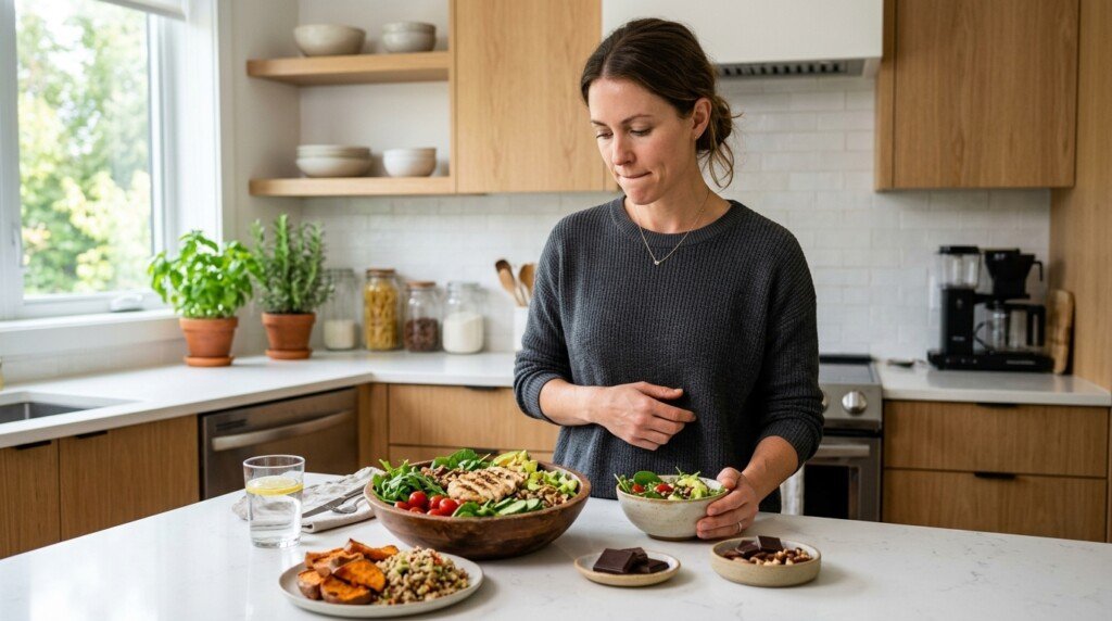 Person experiencing hunger and food cravings while trying to lose weight
