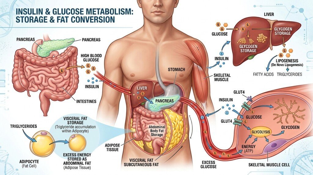 Insulin Resistance Belly Fat and fat storage process