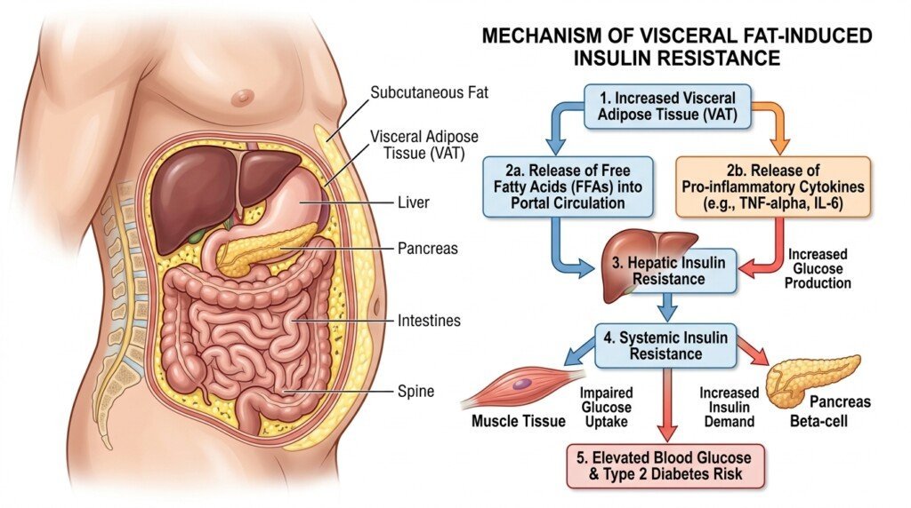 Visual explanation of visceral fat and insulin resistance