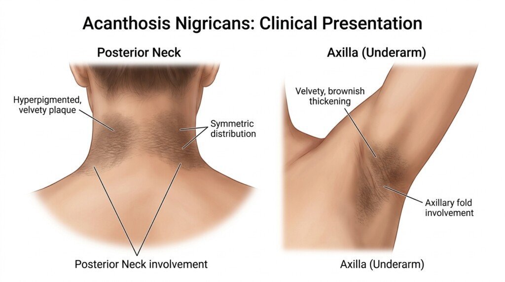 Signs of Insulin Resistance with dark skin patches