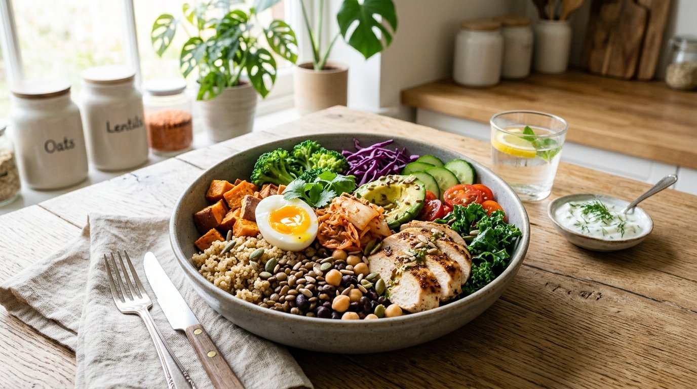 Natural GLP-1 boosters including protein fiber and gut-friendly foods