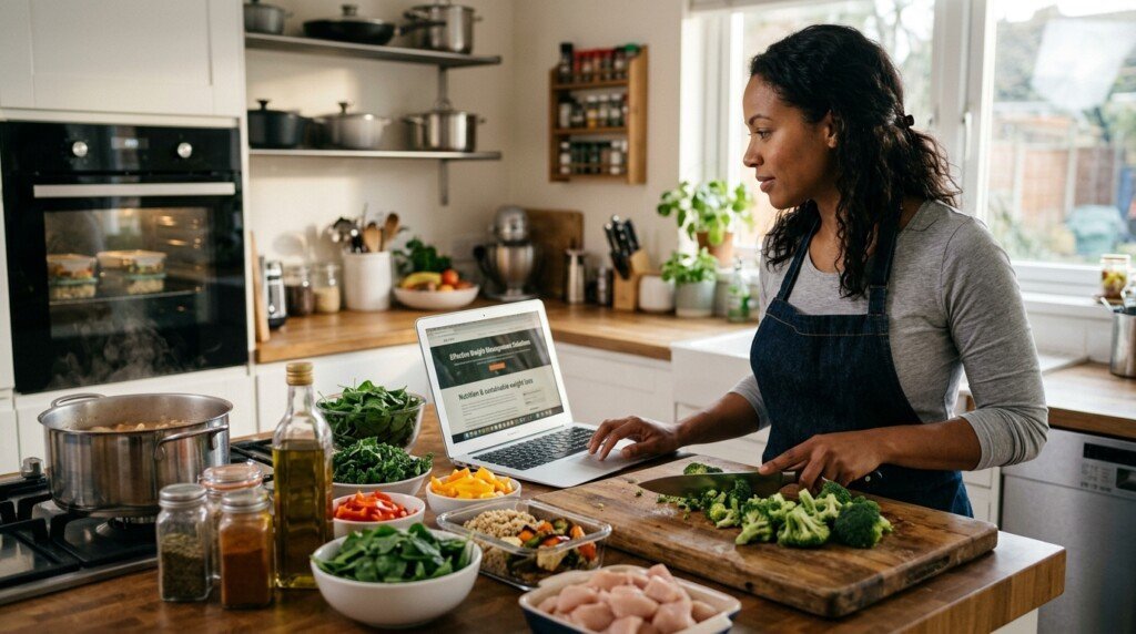 Person researching natural ingredients like Ozempic for weight management