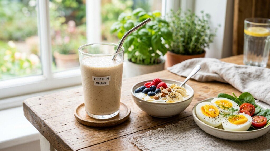 Protein shake supporting fullness and healthy weight management