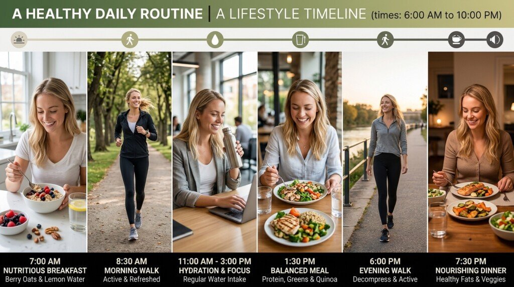 Example day following the 30/30/30 Rule for Weight Loss