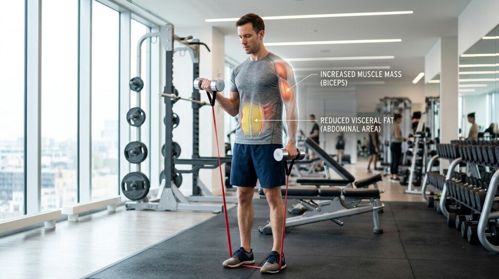 Skinny Fat Visceral Fat improved through strength training