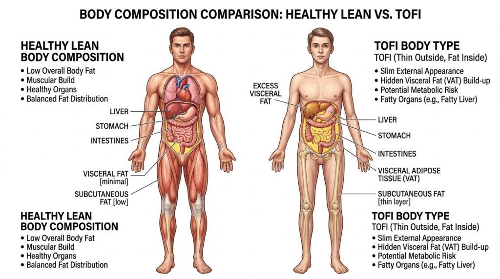 Skinny Fat Visceral Fat explained through TOFI body type