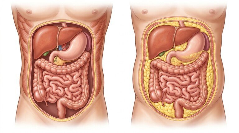 What is visceral fat surrounding internal organs