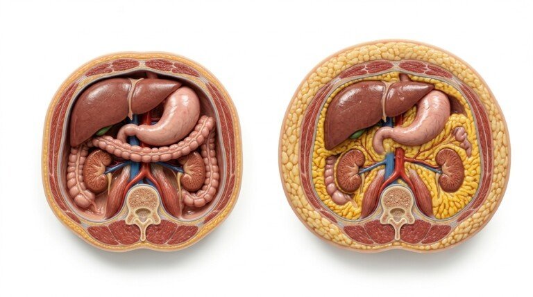 Comparison of visceral fat vs subcutaneous fat