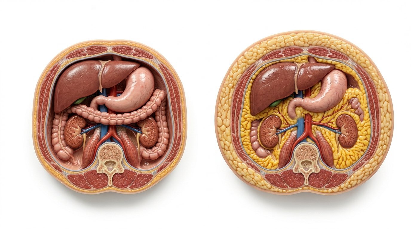 Comparison of visceral fat vs subcutaneous fat