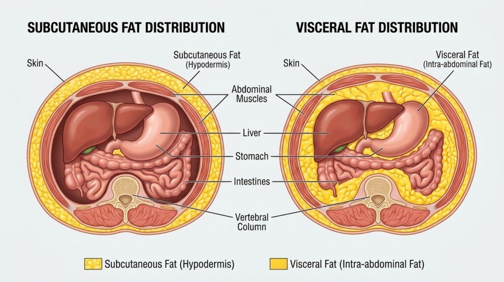 Difference between visceral fat and subcutaneous fat
