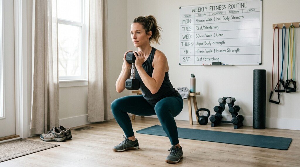 Consistent weekly routine exercises for visceral fat