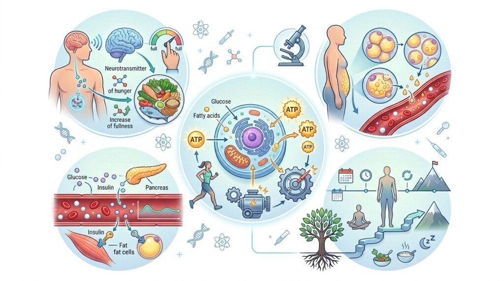 Illustration showing factors used to measure weight loss supplement effectiveness