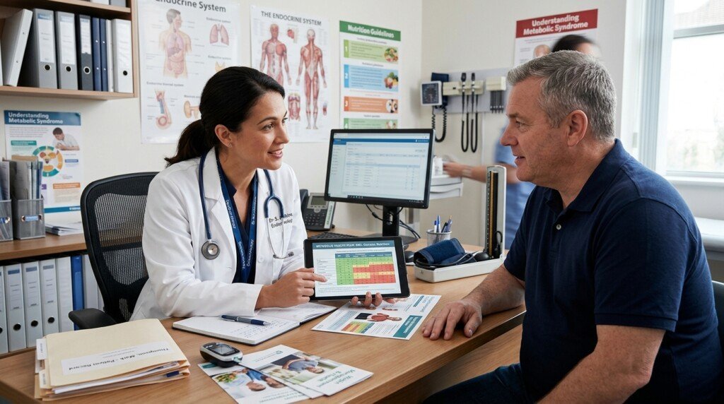 Healthcare professional discussing weight management options