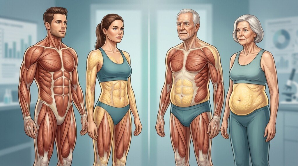 Age-related changes in fat distribution