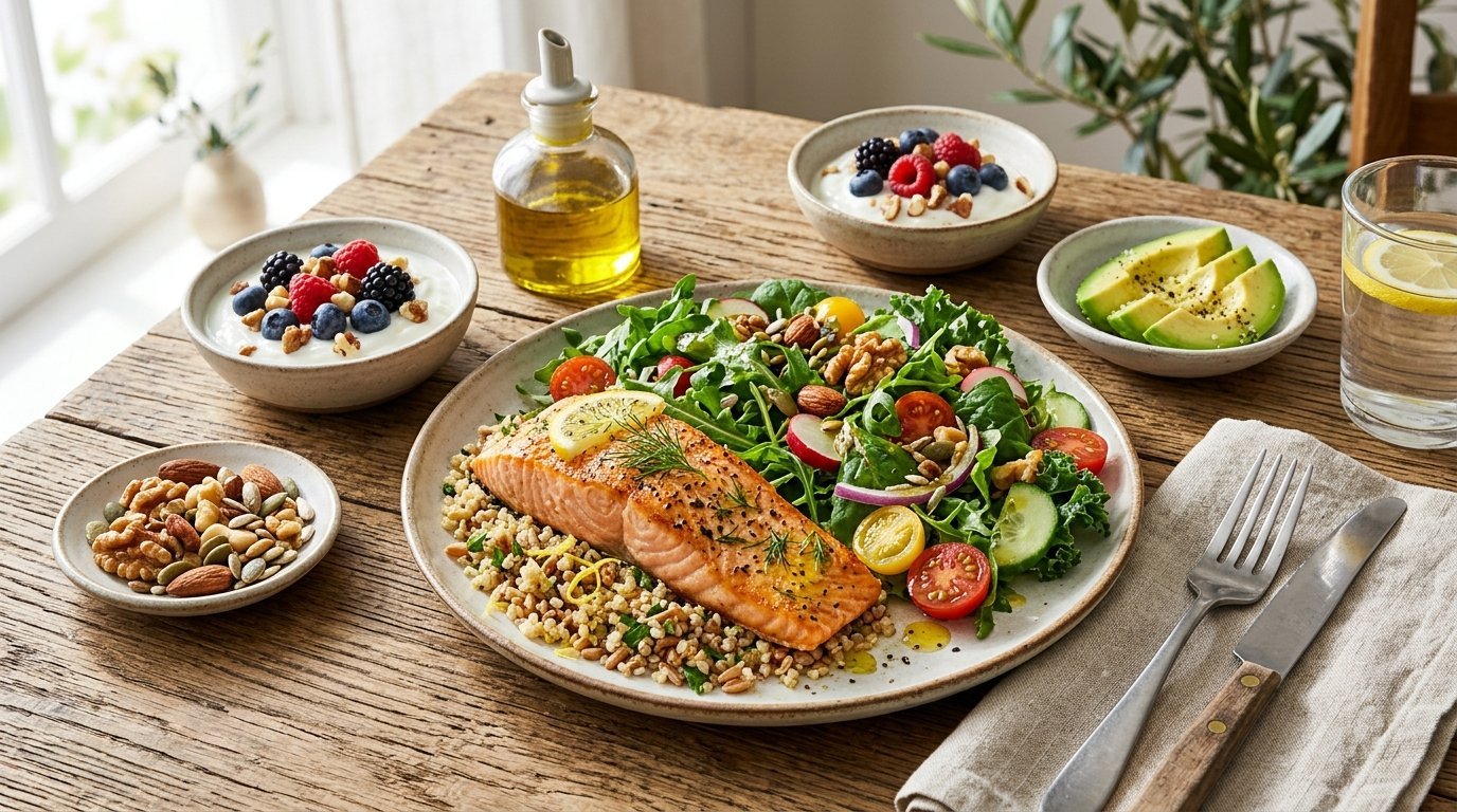 Best Foods for Metabolic Health including vegetables berries fish nuts and whole grains