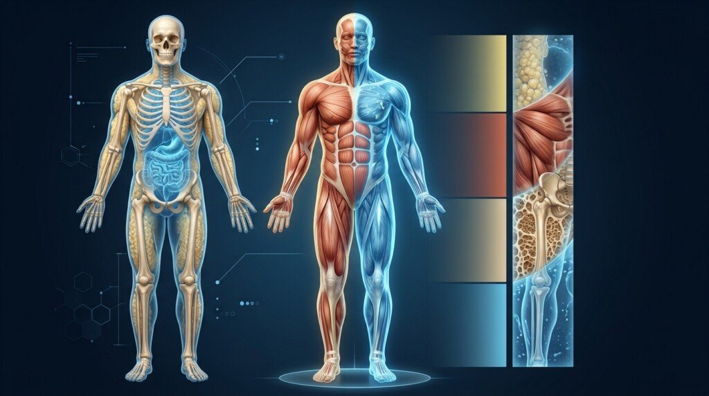 Body fat percentage compared with lean body mass