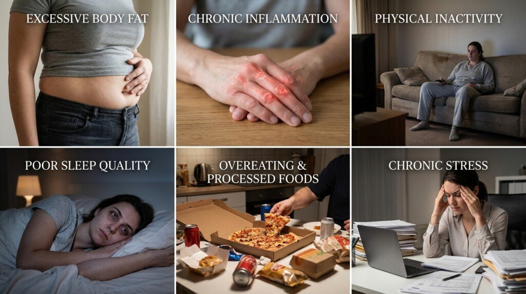 Common causes of leptin resistance