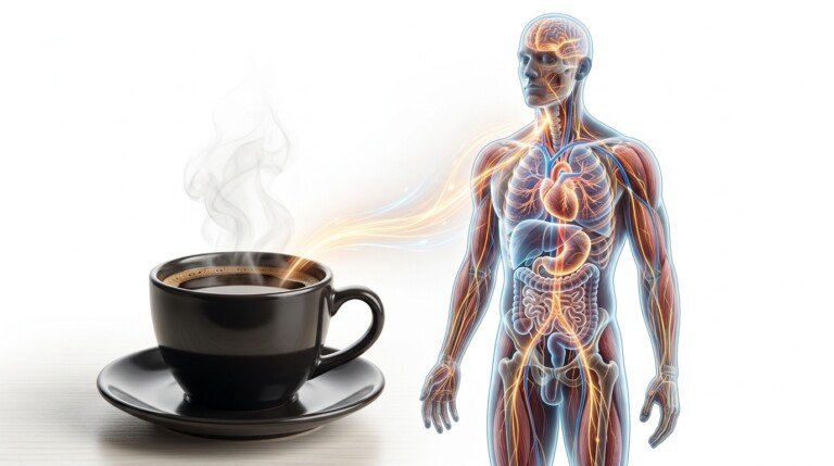 Coffee and Metabolism showing caffeine increasing calorie burning