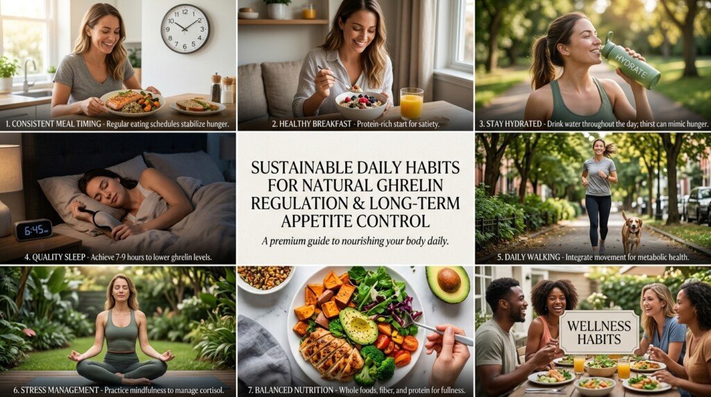 Daily habits that naturally regulate ghrelin. this is answer for how to reduce ghrelin naturally