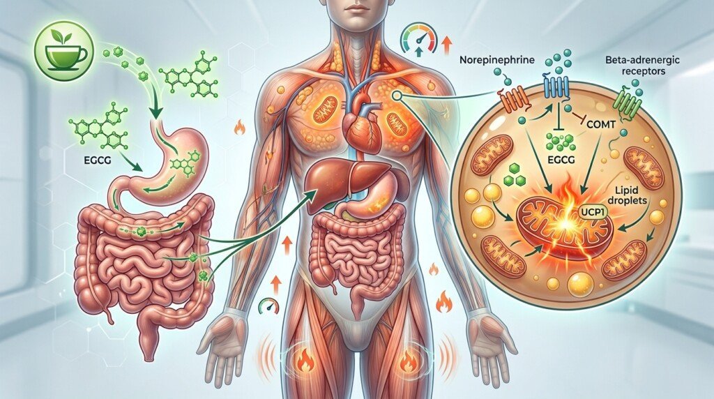 Green Tea and Metabolism with EGCG supporting calorie burning