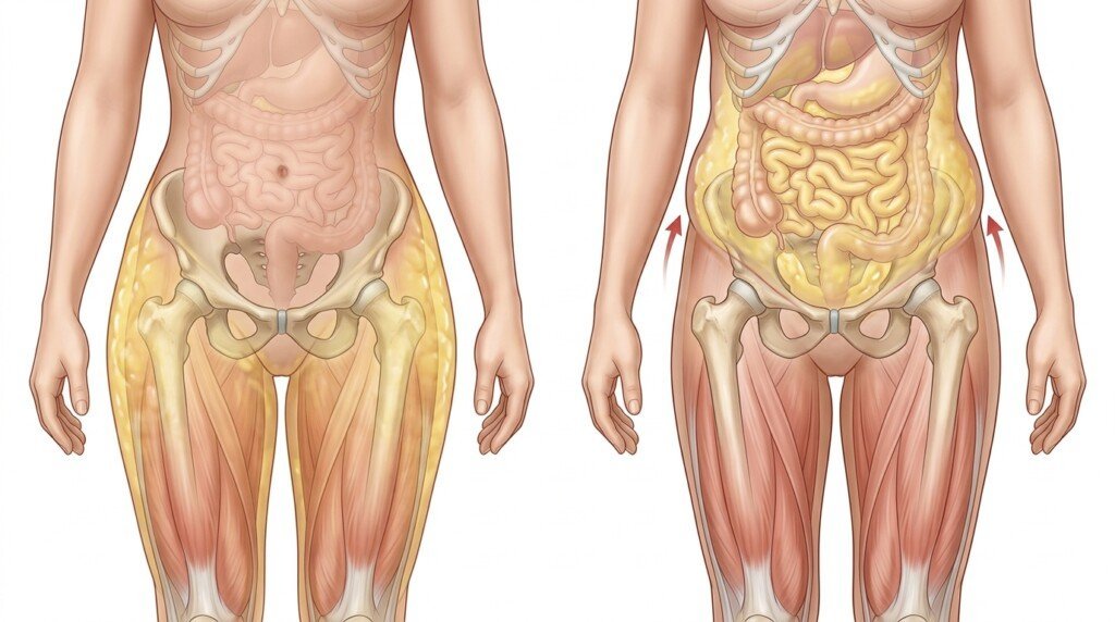 Estrogen changes body fat distribution